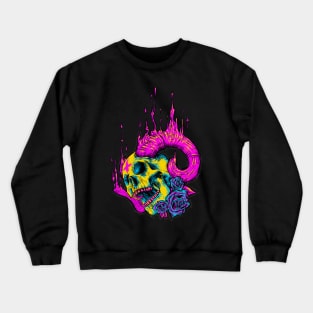 Melted Neon Horny Skull Crewneck Sweatshirt